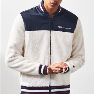 champion men's sherpa baseball jacket